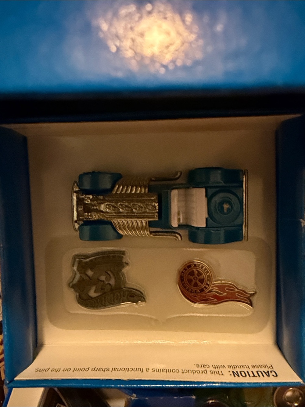 Blue Die-Cast Kids Toy Car with Metallic Accents